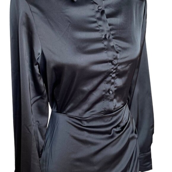 Nasty Gal Satin Wrap Maxi Dress - Picture 2 of 4